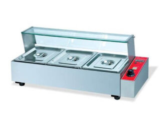 ELECTRIC BAIN MARIE WITH GLASS TABLE TOP 3 PANS